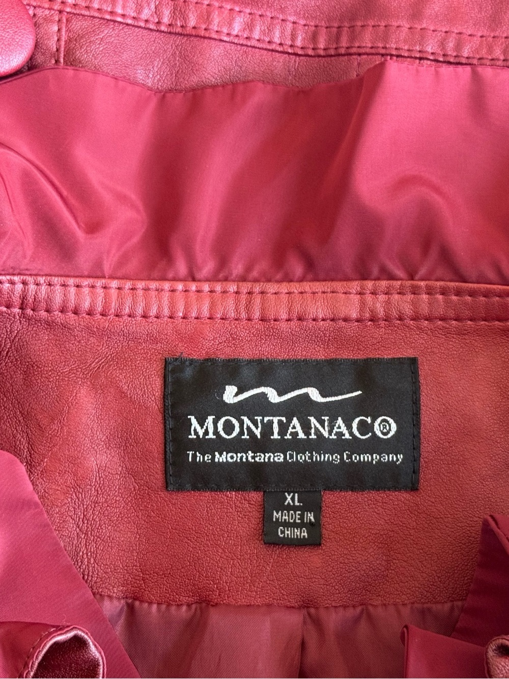 montanaco red ruffle faux leather zip up vest XL - Picture 5 of 13
